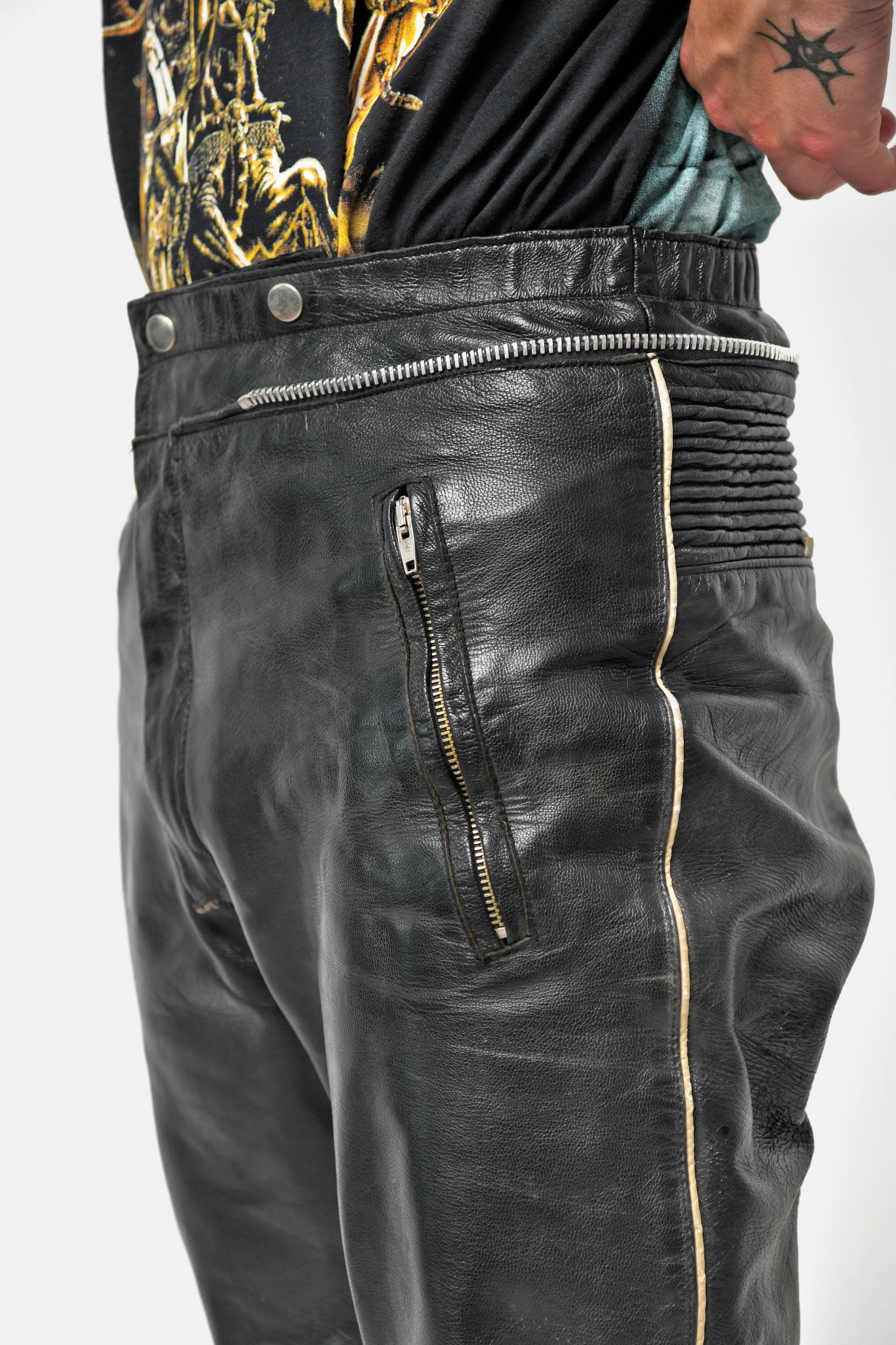 パンツ 80s DROSPO motorcycle leather pants OPTI TAURUS DROSPO Leather Motorcycle Pants, Vintage, Heavyweight