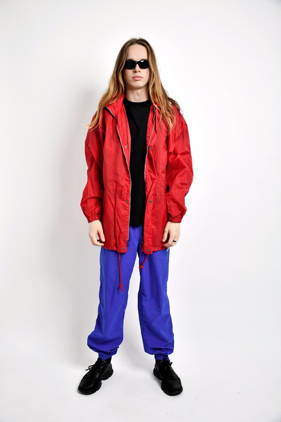 Red vintage windbreaker clearance
