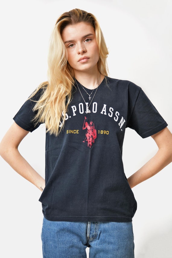 US POLO ASSN ヴィンテージTシャツ ネイビーブルー レディース | 夏用 