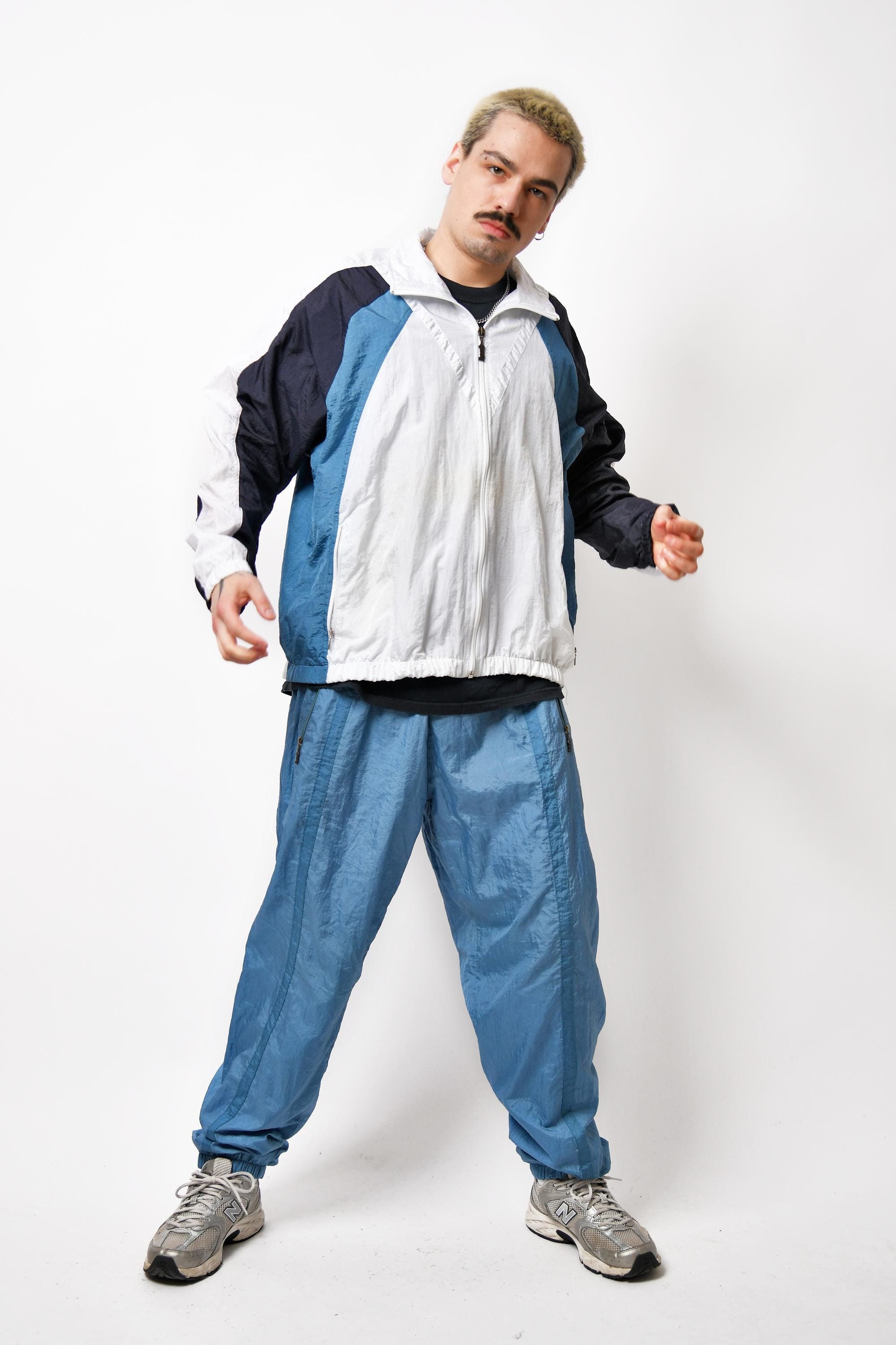 vintage ルームウェア 80s 90s X-Q3-5 Mens 80s 90s Sweat Tracksuit Costume Shell Suit Retro