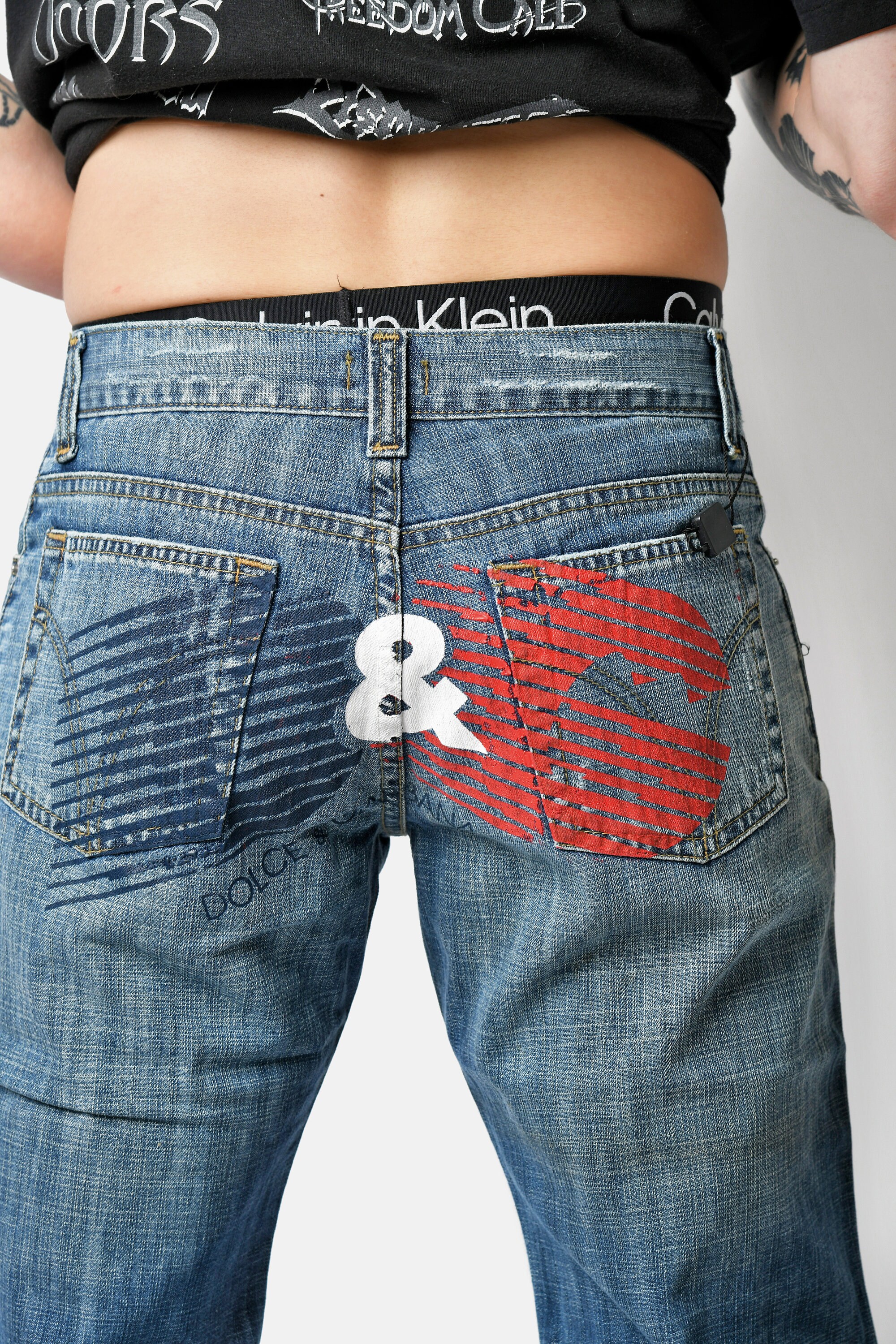 Y2K Dolce Gabbana D&G Blue Jeans With Big Back Logo | 2000s Y2K Dolce Gabbana D&G Blue Jeans With Big Back Logo | 2000s