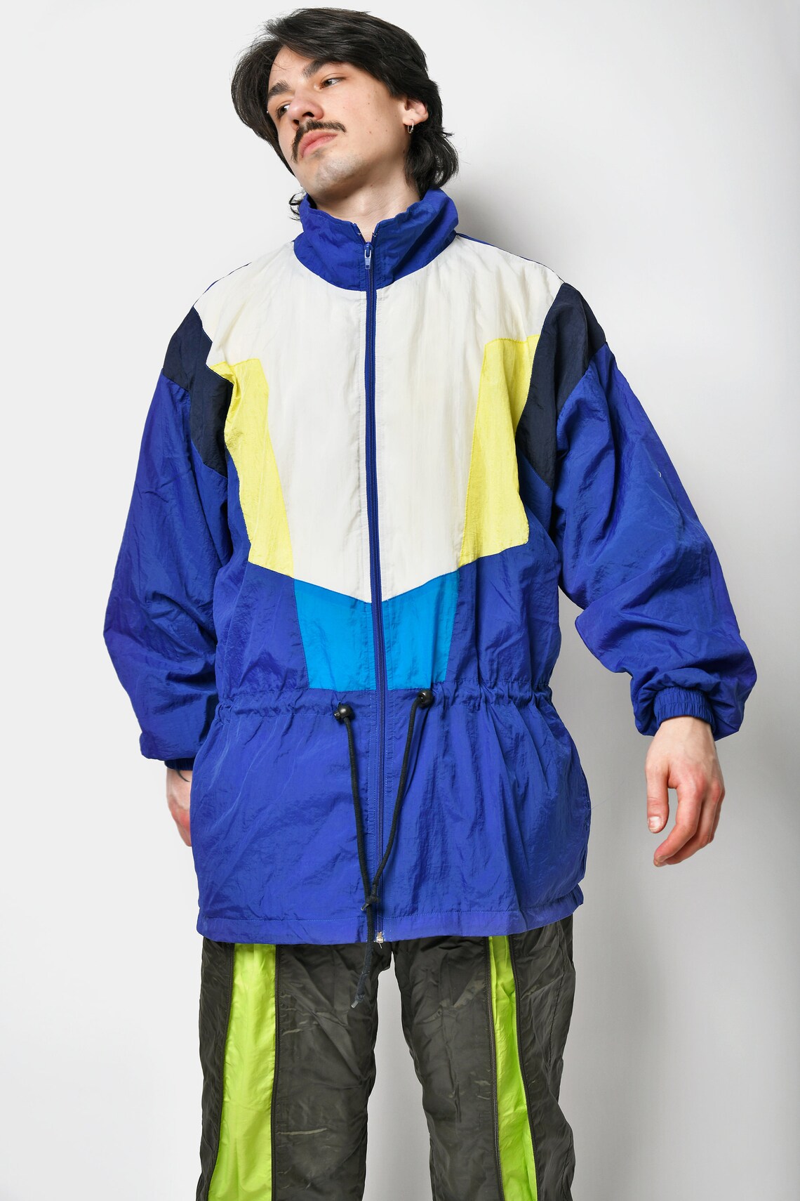 Wind Rave 17 Vintage Sports Jacket Blue Colour | Men's 90s 80s Rave Wind Light Long ...