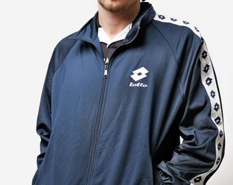 Y2K 90s LOTTO ロット　トラックジャケット　ジャージ トラックジャケット ロット Lotto L ベージュ ジャージ ワン