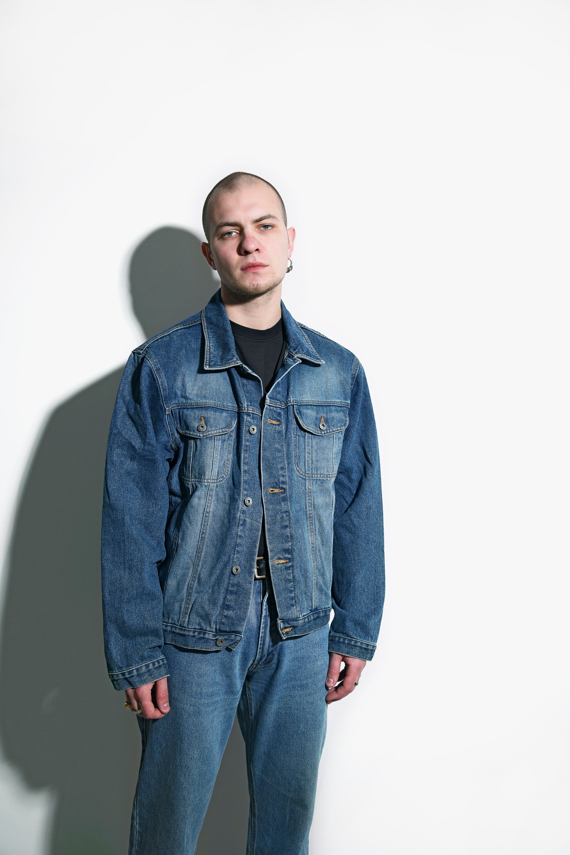80s Vintage Denim Jacket in Mid Wash 