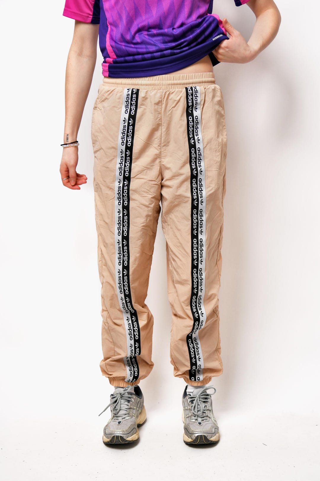 パンツ 90s adidas draw code nylon wide pants M 90s adidas draw code nylon wide pants M - メルカリ