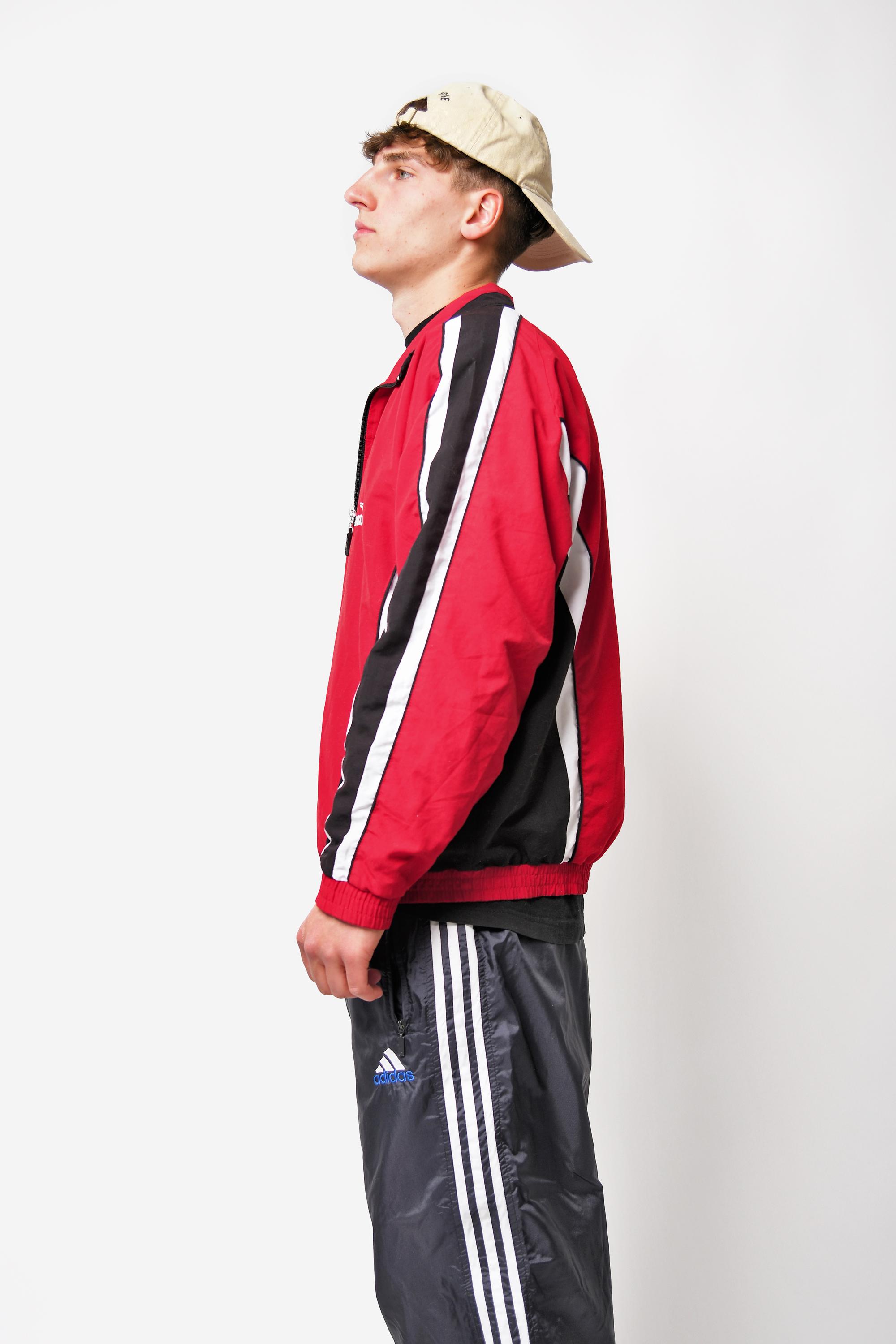 Vintage Windbreaker Men's Red Colour | 2000s Y2K Sport Tracksuit