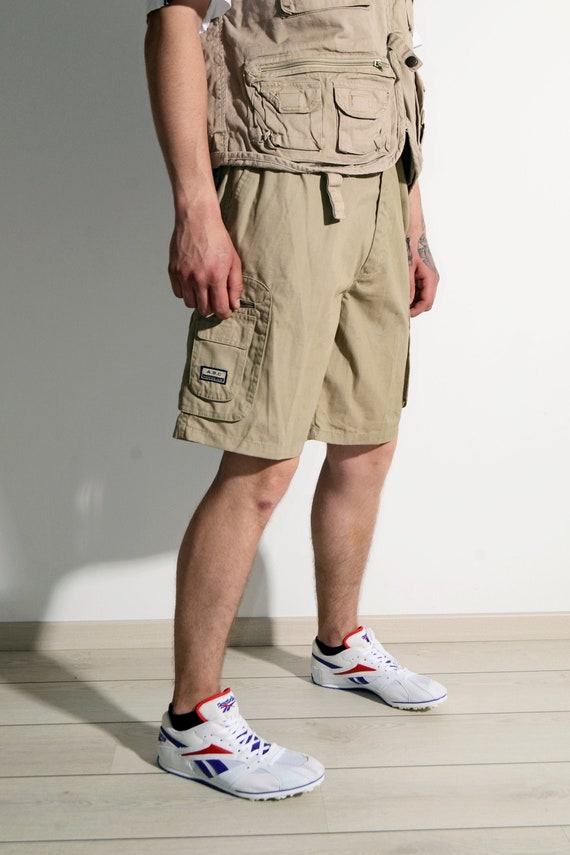 Men's vintage cargo short beige | Multi pocket br… - image 1