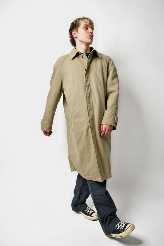80s retro detective trench coat men's beige | Fal… - image 3