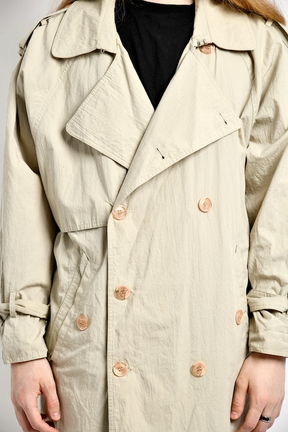 90s Vintage Detective Trench Coat Men's Beige | Spring 90s Vintage Detective Trench Coat Men's Beige | Spring