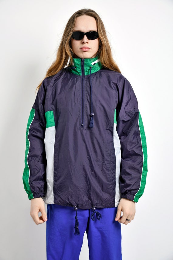 Retro Lightweight Windbreaker Mens Navy 