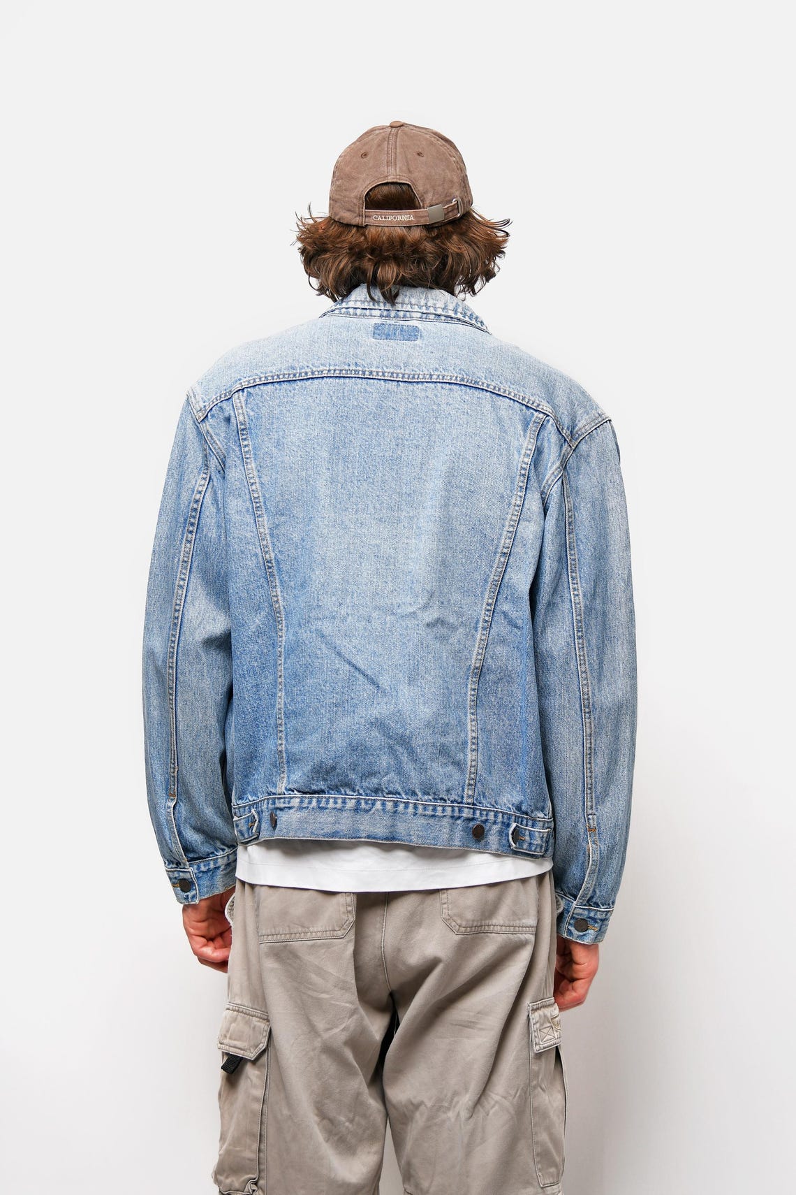 90's Denim Jacket for Men | Old School Vintage Light Blue Wash Trucker ...