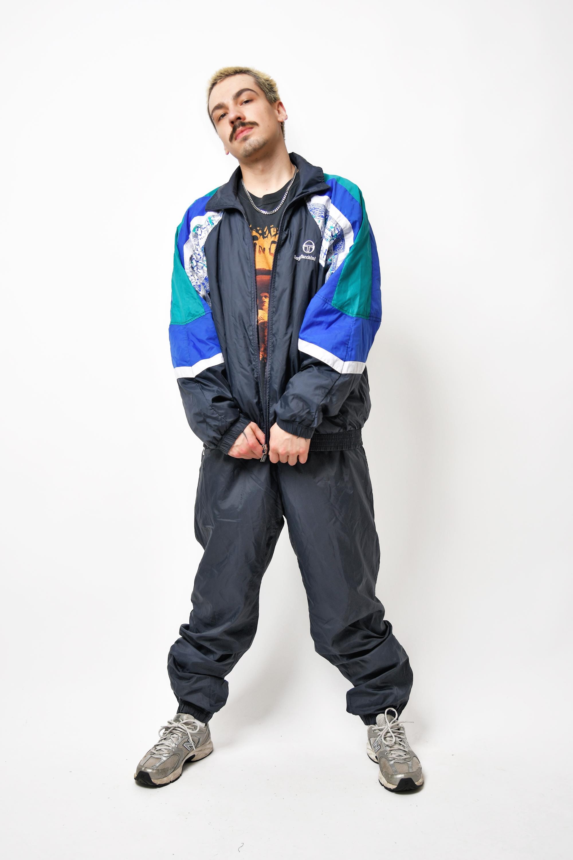 Sergio tacchini トラックジャケット　ジャージ　ビンテージ　紺　L 中古・古着通販】Sergio Tacchini (セルジオタッキーニ