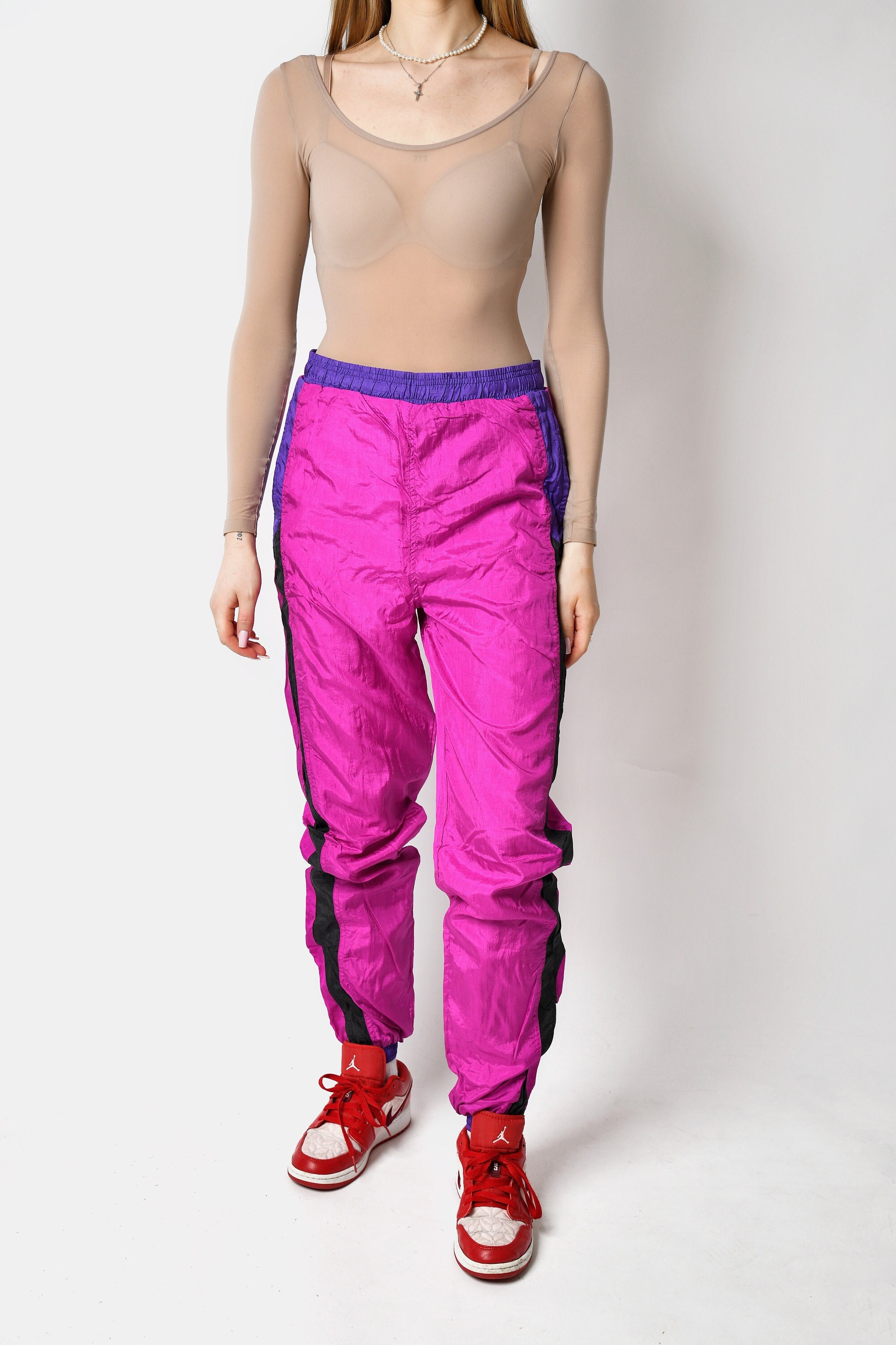 Pink Track Pants 80s Pastel Jogging Pants Gym Running Track, Shop Exile