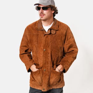 Vintage 80s brown suede leather western coat by Vallejo.
