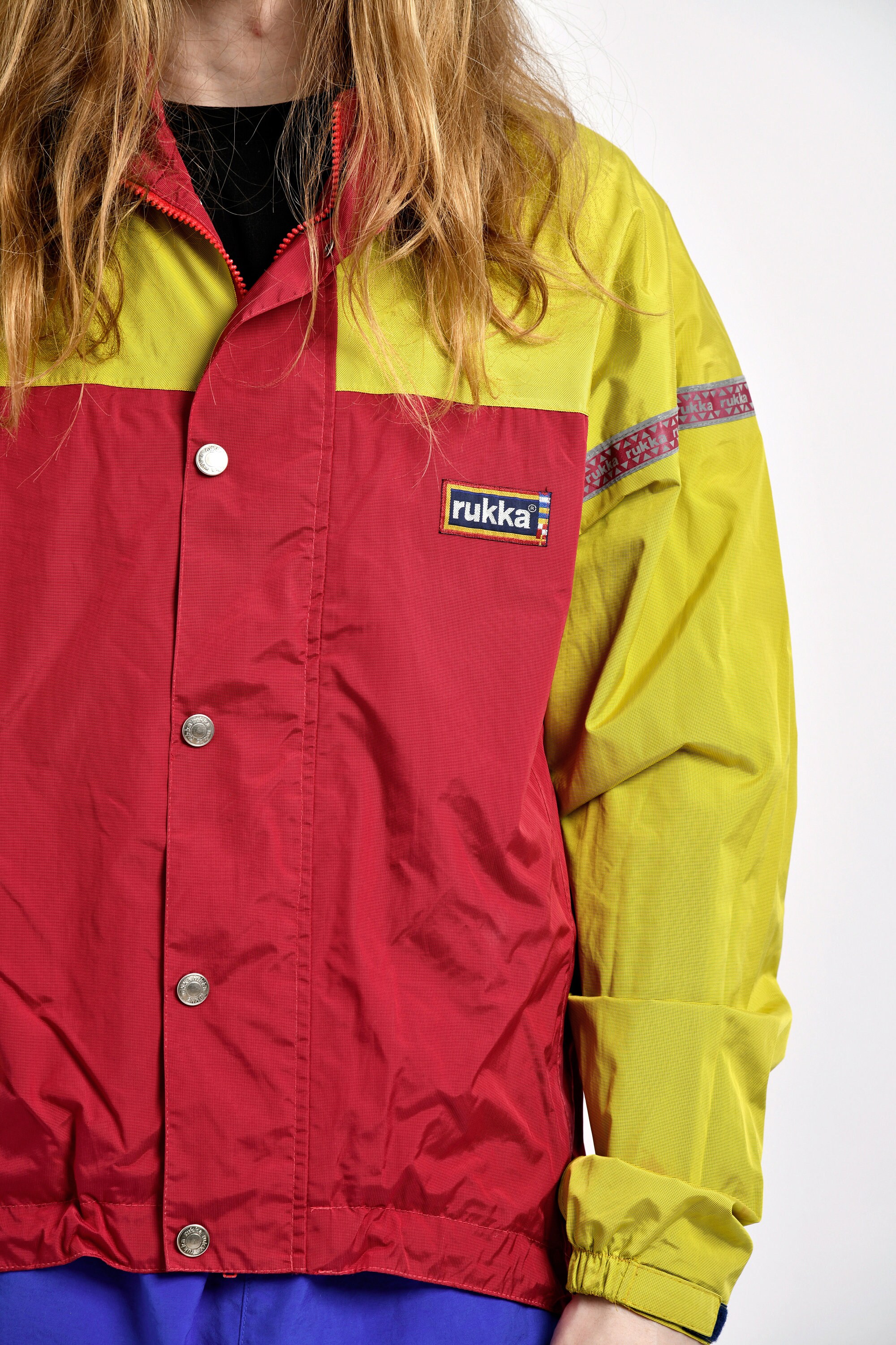 Vintage Rukka Jacket Red Yellow Men 