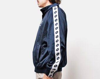 90s Lotto トラックジャケット BLACK S 90s Lotto Vintage Track Jacket Mens Navy Blue | 90s Y2K