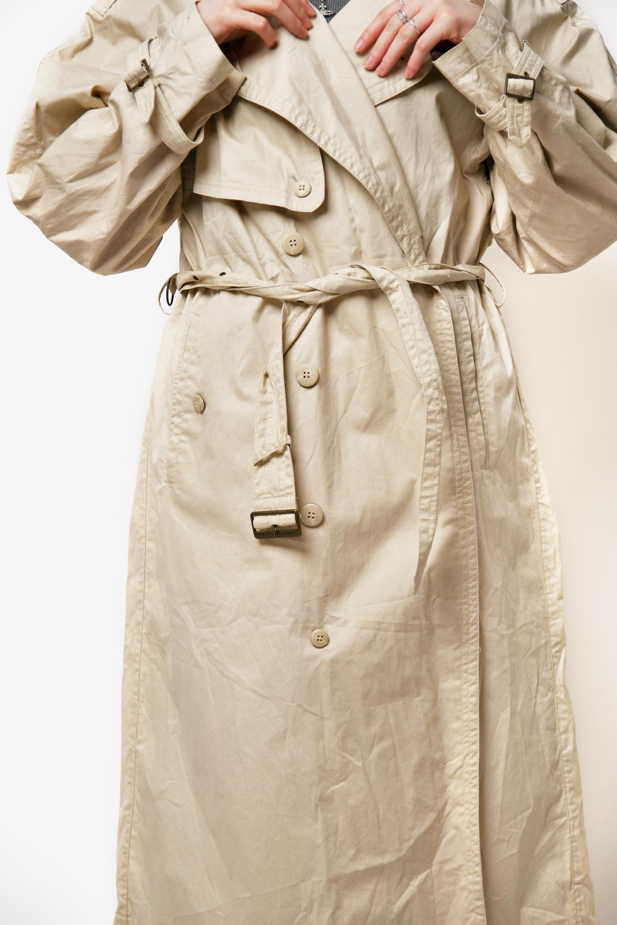 ジャケット・アウター 1990s Vintage Super Long Design Coat 90s Vintage Detective Trench Coat Women's Beige | Light