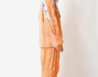 ellesse ジャンプスーツ M グレー/ピンクオレンジ ellesse ジャンプスーツ M グレー/ピンクオレンジ - メルカリ