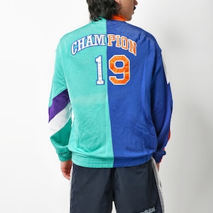 90s style CHAMPION jacket multi colour block men's Full zip up tracksuit top track sport rave bold vibrant jacket Medium M size image 5