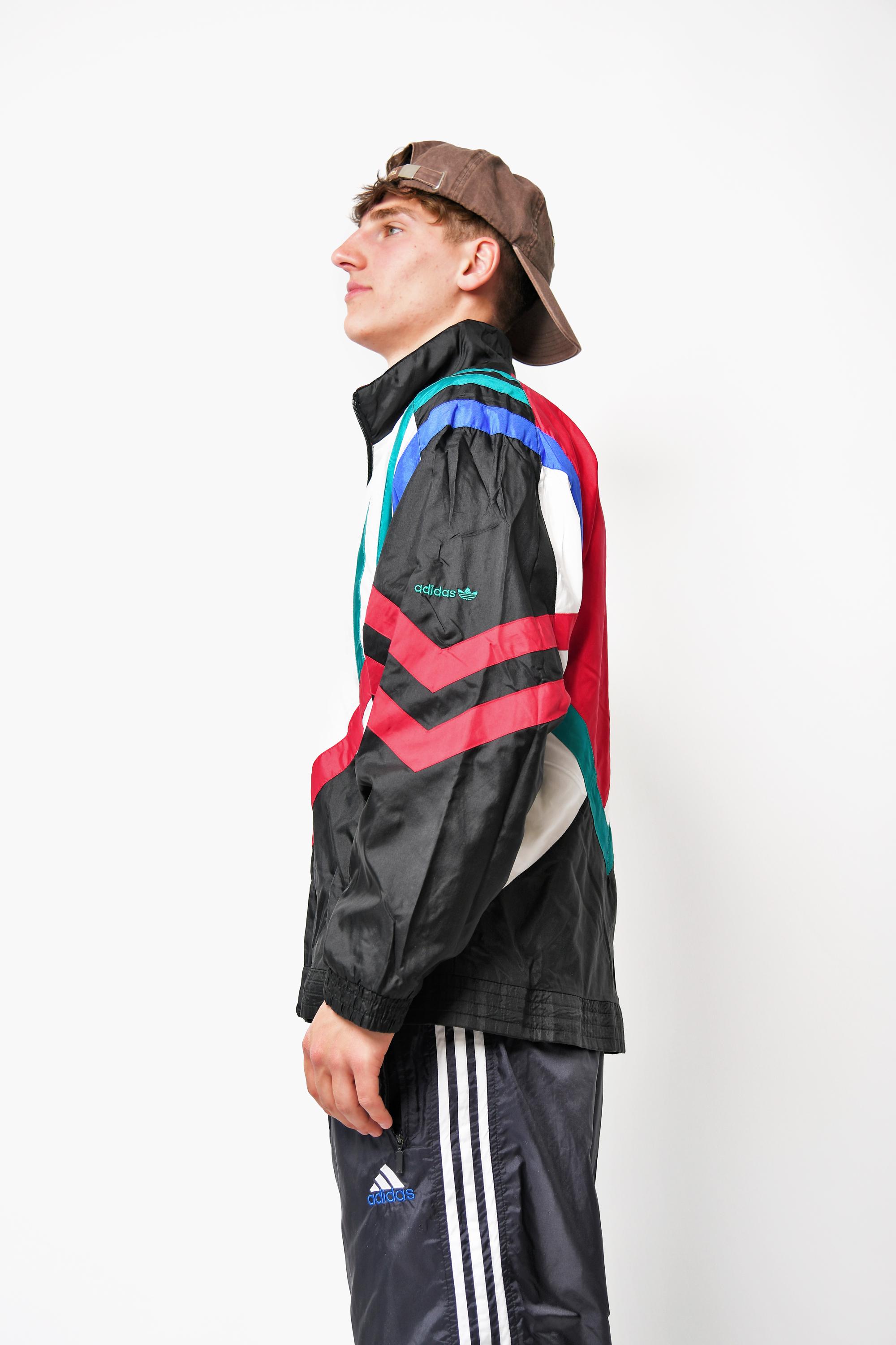 Vintage ADIDAS Wind Jacket Multi Colour Block | 90s Sport