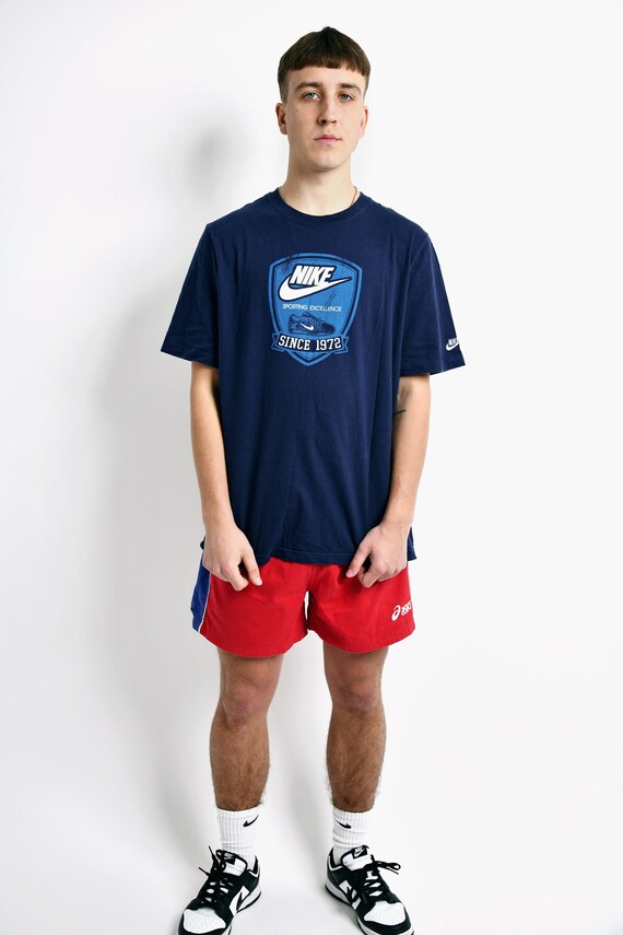 NIKE Cotton Men's Vintage T-shirt Blue 90s Retro Old - Etsy