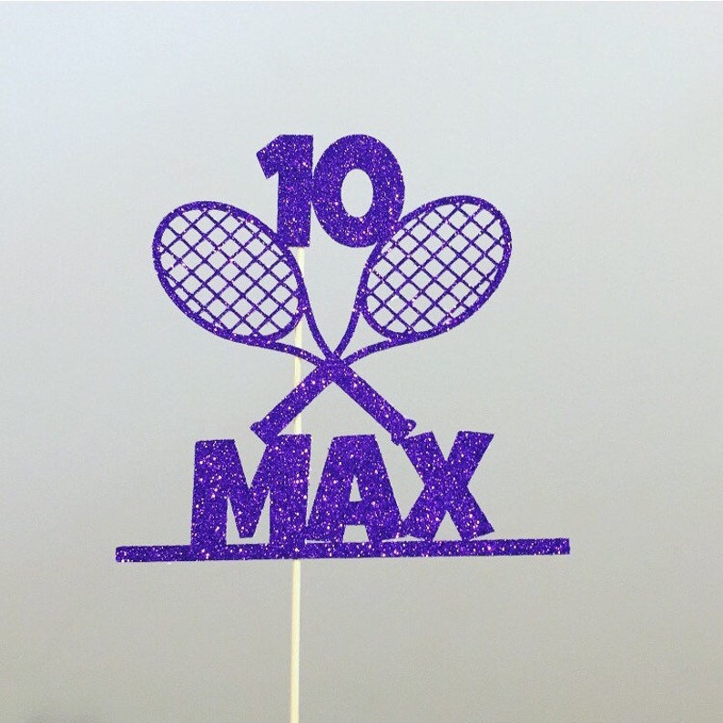 Personalised Tennis Racquet Cake Topper Custom Birthday Add Etsy