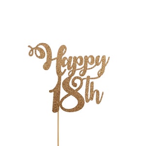 Happy 18th Cake Topper 18 Eighteen Birthday