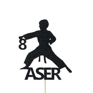 Personalised Karate Sport Sports Cake Topper Custom Birthday Add Any Name and Age