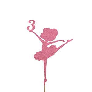 Personalised Ballerina dancer Cake Topper Birthday Add Any Age 1 2 3 4 5 6 7 8 9 10
