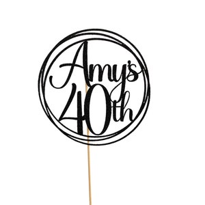 Personalised Ring Cake Topper Birthday Add Any Name & Age 21st 18th 16th 30th 40th 50th 1st 60th 70th 80th 90th