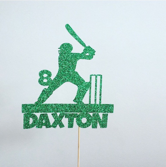 Personalised Cricket Cake Topper Custom Birthday Add Any Name Etsy