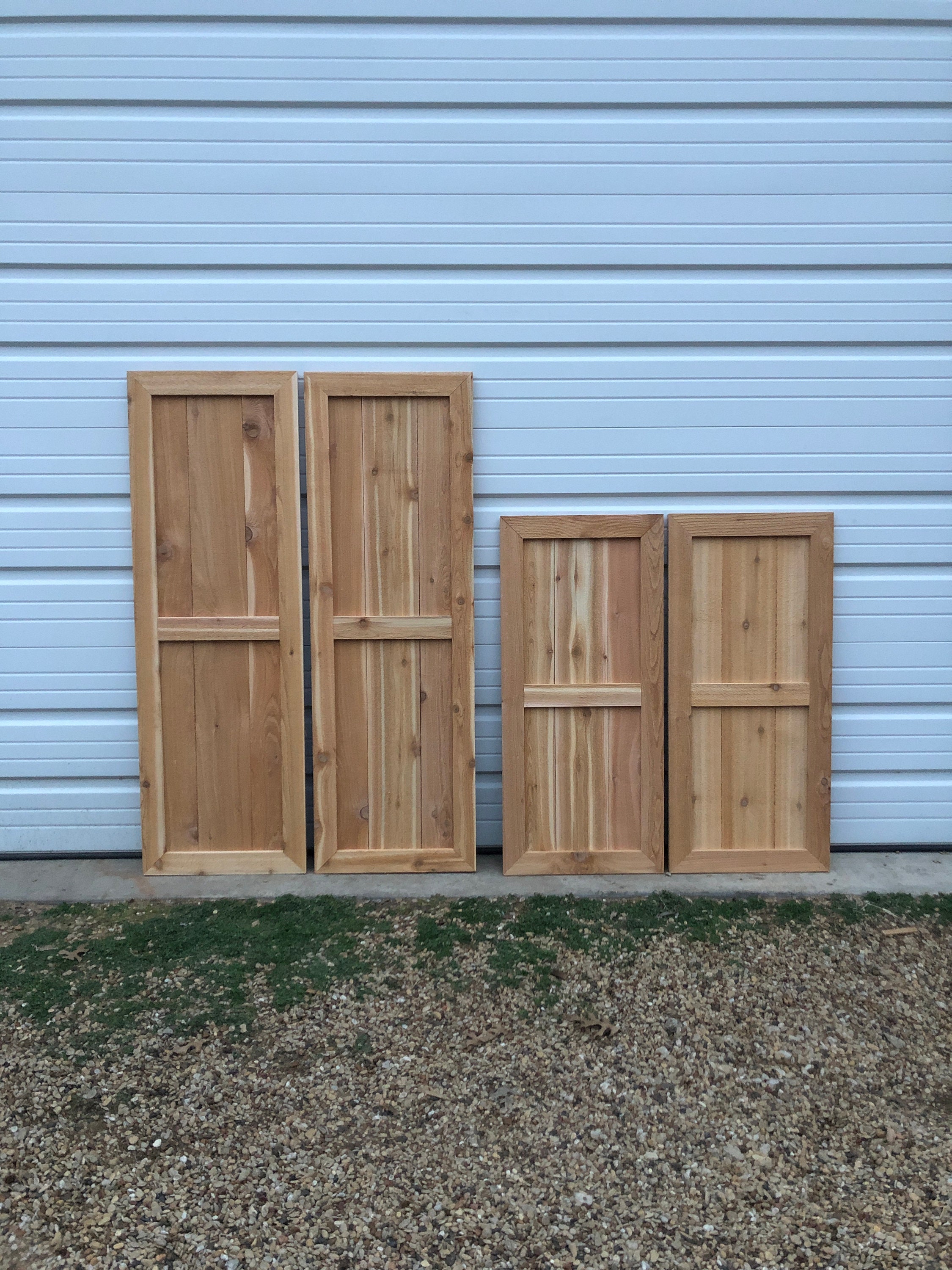 BEST SELLER Custom Cedar Shutters Framed Shutters Stained Etsy