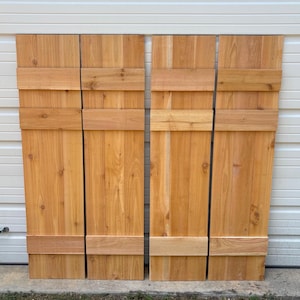 Custom Cedar Shutters: Board & Batten Style, Interior or Exterior, Any Size/Any Color, Rustic Modern