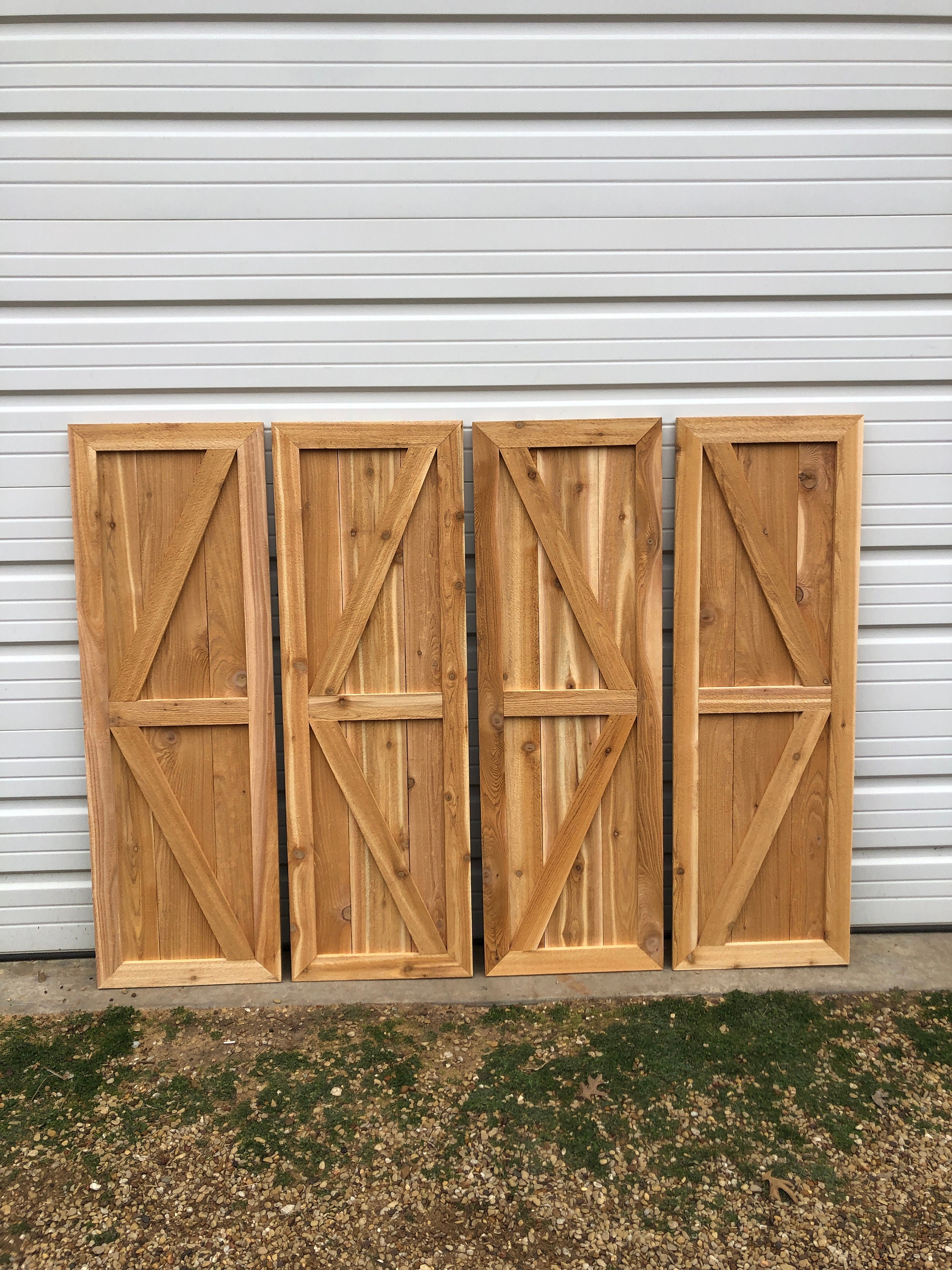 BEST SELLER Custom Cedar Shutters Framed Shutters Stained Etsy