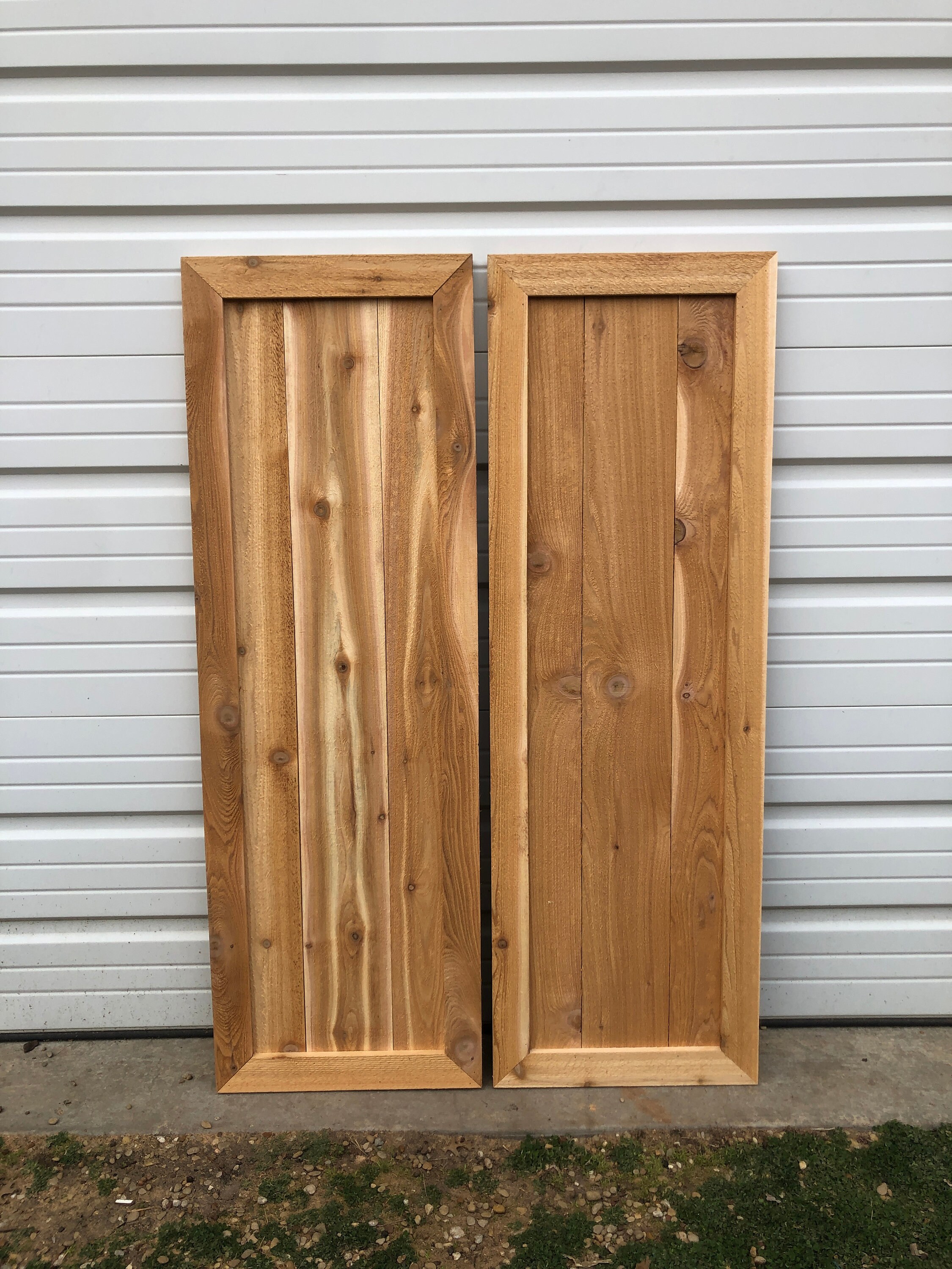 BEST SELLER Custom Cedar Shutters Framed Shutters Stained Etsy