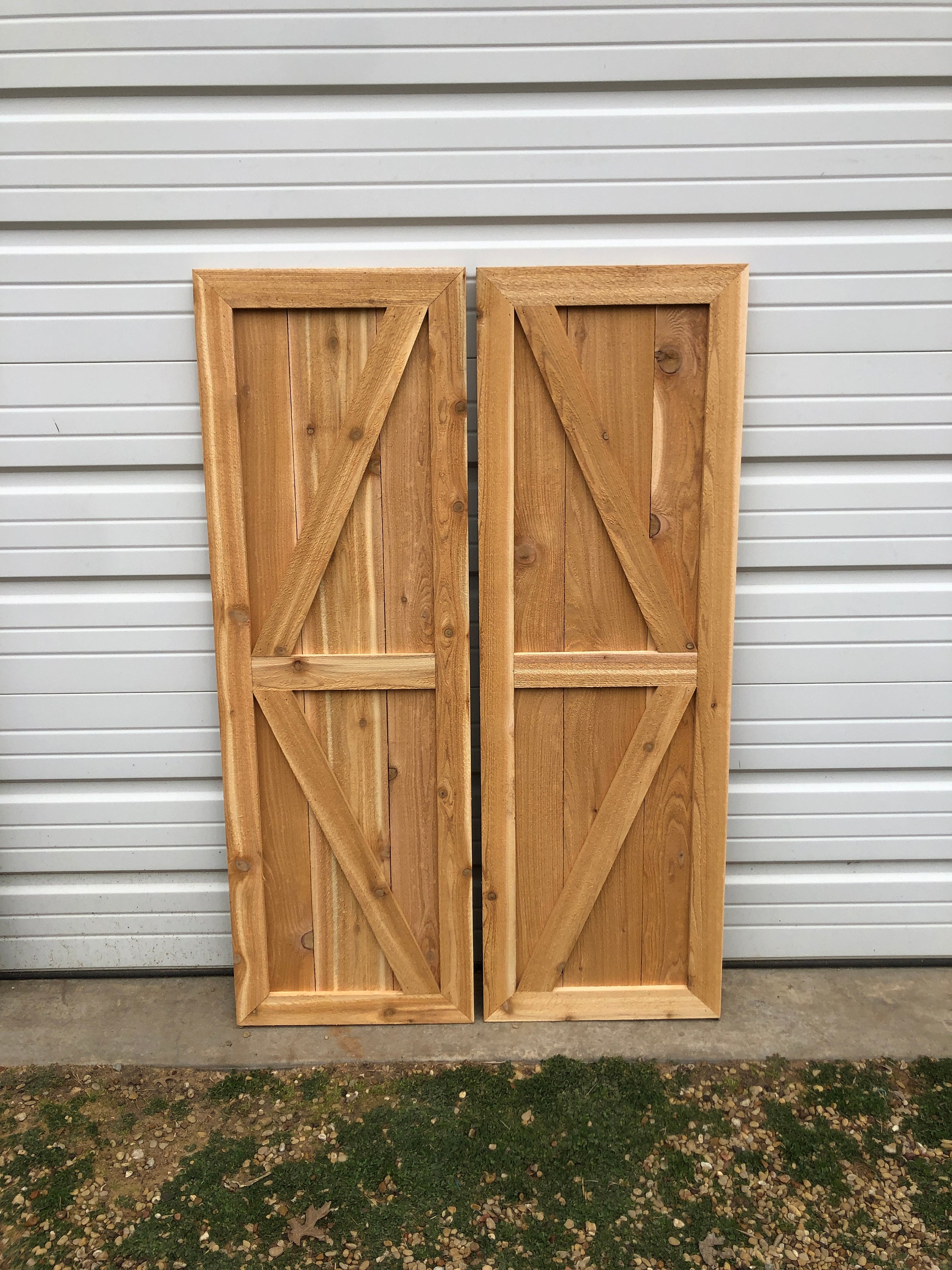 BEST SELLER Custom Cedar Shutters Framed Shutters Stained Etsy