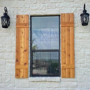 CUSTOM Cedar Shutters – Board & Batten Style – Any Color/Any Size – Interior/Exterior – Rustic Farmhouse Style – Modern Wooden Window Cover