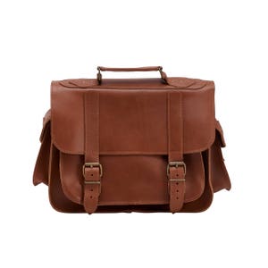 KAYLA TOBACCO MEDIUM 13 pouces porte-documents en cuir/sac messager/sac à bandoulière/sac pour ordinateur portable/sac old school/sac pour homme/sac crossbody