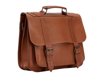 LYDIA 13 inch  leather briefcase/ messenger bag/ shoulder bag/ laptop bag/ mens bag/ crossbody bag