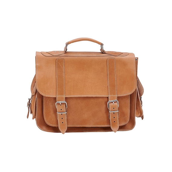 Kayla Natural Leather Briefcase: 13 Inch Messenger Bag