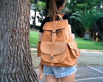 Genuine Leather Backpack “ISIDORA”Extra Large