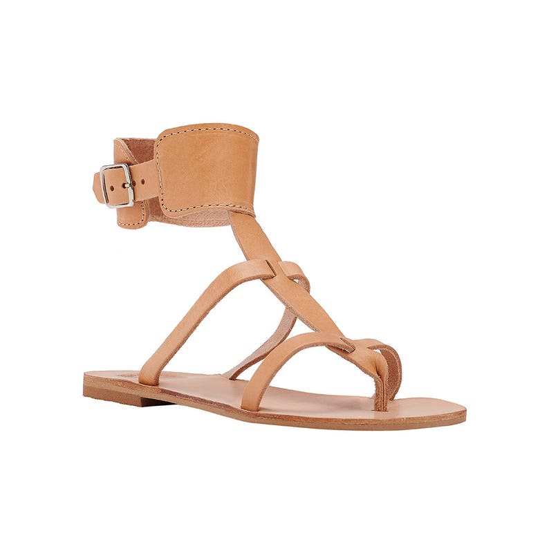 CINTIA Sandals/ Greek leather sandals/ ankle cuff sandals/ ancient grecian sandals/ handmade thong sandals/ roman sandals/ natural sandals image 7