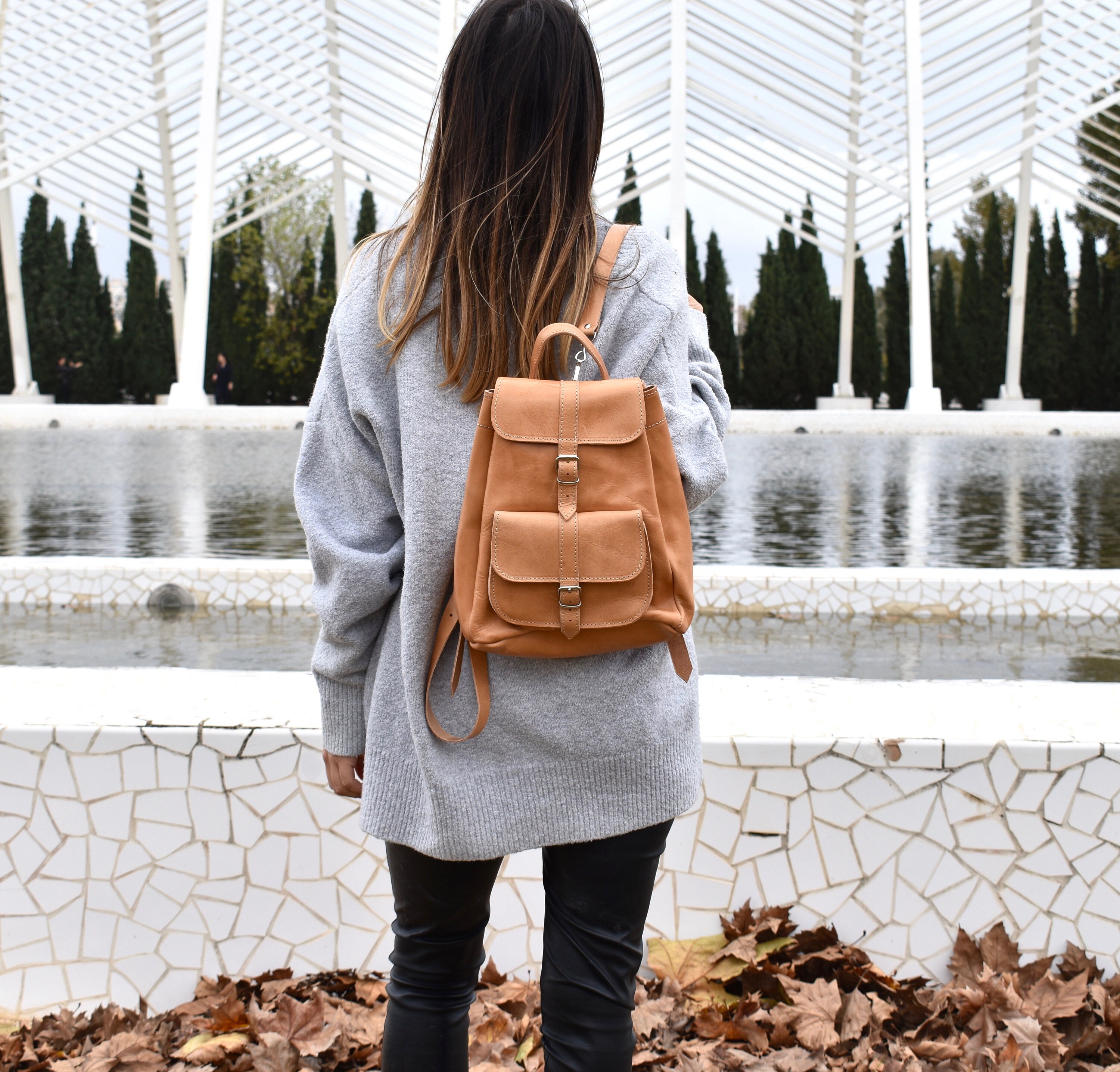 Genuine Leather Backpack ”DORIS” Medium - Etsy