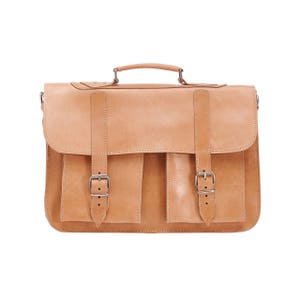 BENGAL  15 inch leather briefcase/ messenger bag/ shoulder bag/ laptop bag/ old school bag/ mens bag/ crossbody bag/ code 10 natural