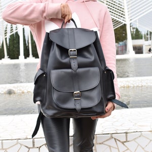 Genuine Leather Backpack “ISIDORA”MEDIUM