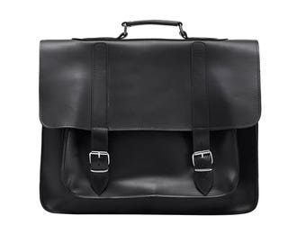 LYDIA 13 inch  leather briefcase/ messenger bag/ shoulder bag/ laptop bag/ mens bag/ crossbody bag