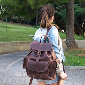 Mochila de Piel Verdadera “ISIDORA”Extra Grande