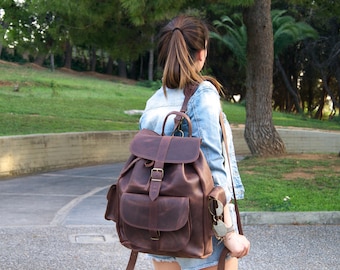 Genuine Leather Backpack “ISIDORA”Extra Large