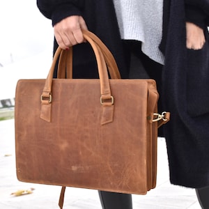 Sac pour ordinateur portable pour femme, sac messager en cuir, cartable pour femme, sac à bandoulière en cuir, sacs d'affaires, sacs en cuir véritable