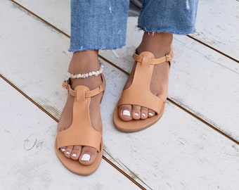 Greek Leather Sandals "Cassiopeia"/Roman sandals/ancient Greek sandals/natural colour leather sandals.